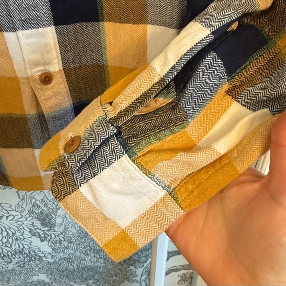 J.Crew Plaid Men's Button Down Check Shirt in Yellow and Blue
